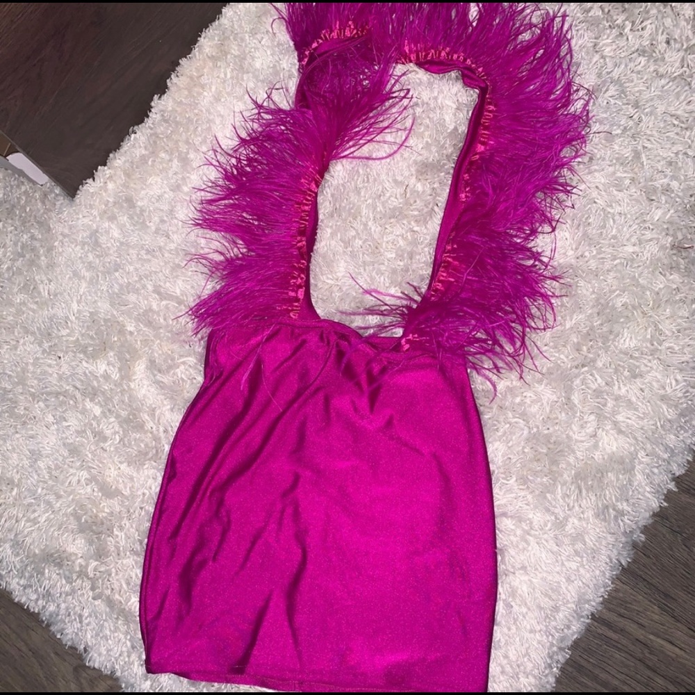 Shane Justin Feather Dress